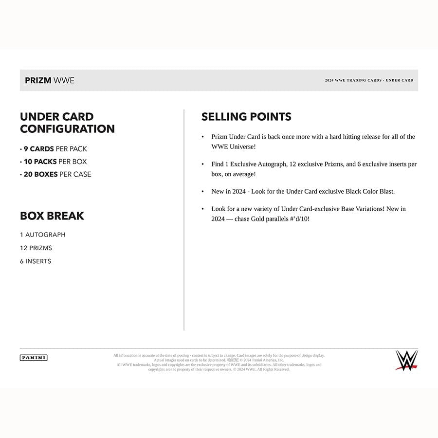 Best Deal - 2024 Panini Prizm WWE Under Card Hobby Box