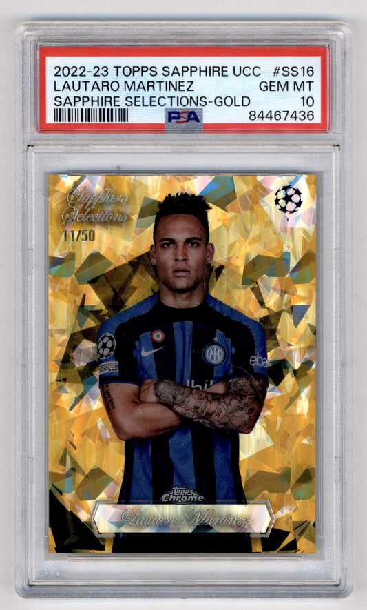 Best Deal - Topps Lautaro Martinez Gold Sapphire Selections Refractor /50 Sapphire UCC 2022-23 PSA10
