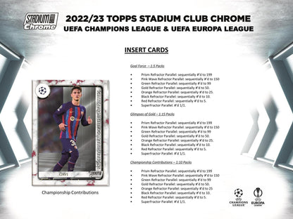 Best Deal - 22-23 Topps UEFA UCC Stadium Club Chrome Hobby Box Soccer Trading Cards