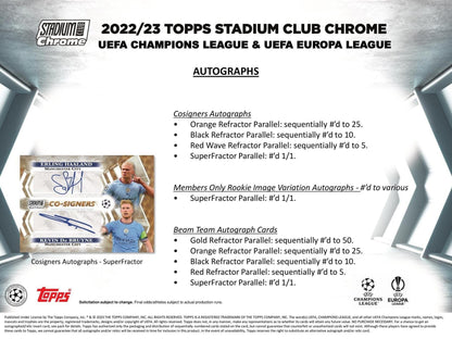 Best Deal - 22-23 Topps UEFA UCC Stadium Club Chrome Hobby Box Soccer Trading Cards