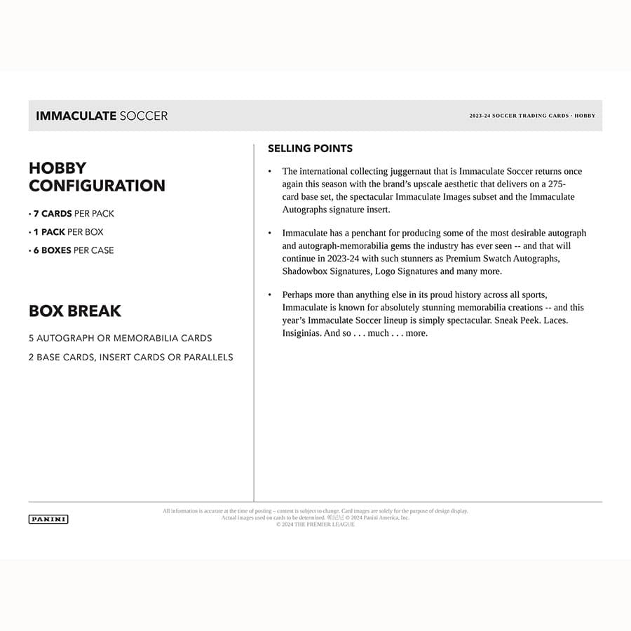 Best Deal - 2023/24 Panini Immaculate Soccer Hobby Box