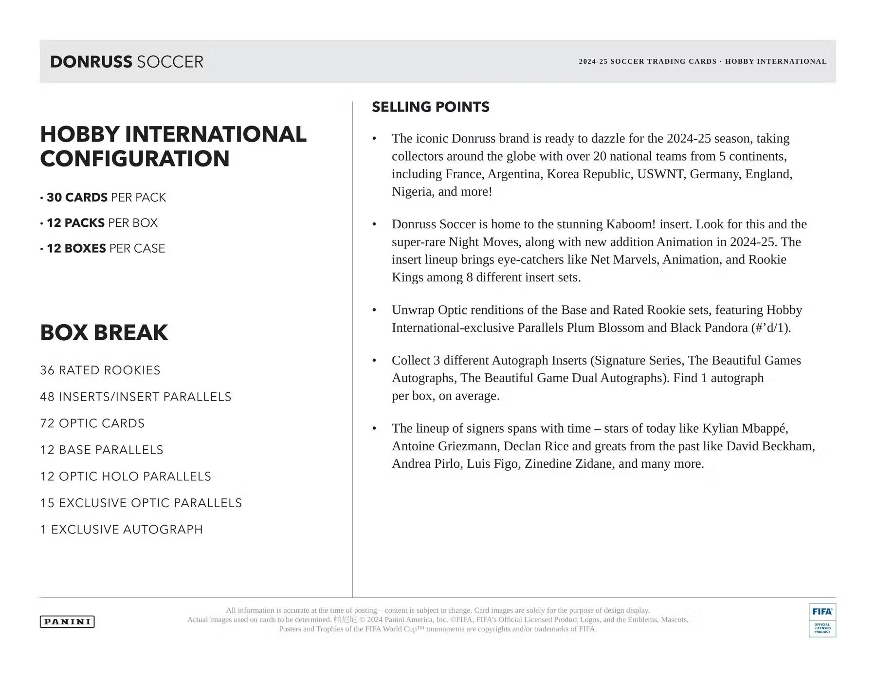 Best Deal - 2024-25 Panini Donruss Soccer International Hobby Box