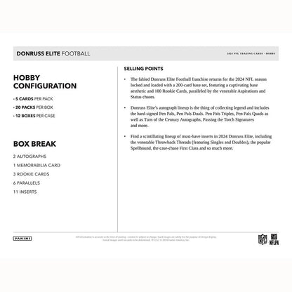 Best Deal - 2024 Panini Donruss Elite Football Hobby Box