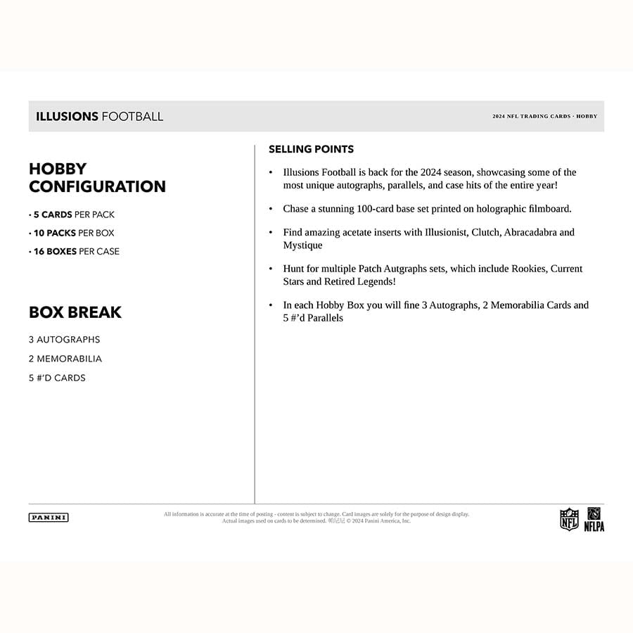 Best Deal - Panini Illusions Football 2024 Hobby Box