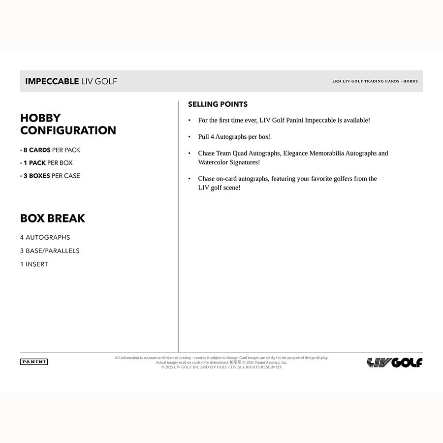 Best Deal - 2024 Impeccable LIV Golf Hobby Box