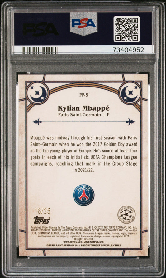 Best Deal - Topps Kylian Mbappe Orange Prophegy Fulfilled /25 Merlin Chrome UEFA 2021/22 PSA10