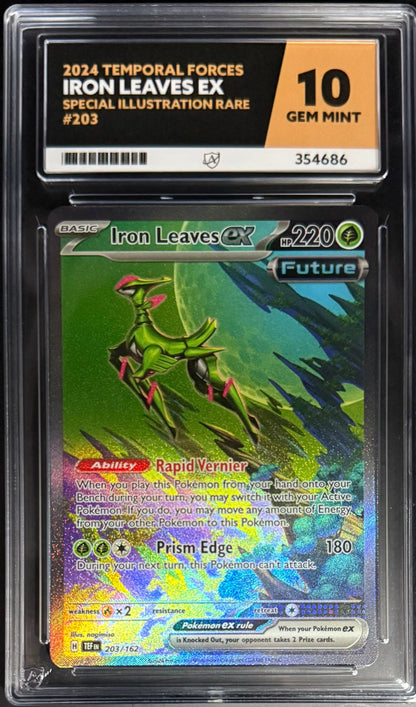 Best Deal - Pokemon Iron Leaves EX 203/162 Special Illustration Rare Pokemon Temporal Forces 2024 ACE10