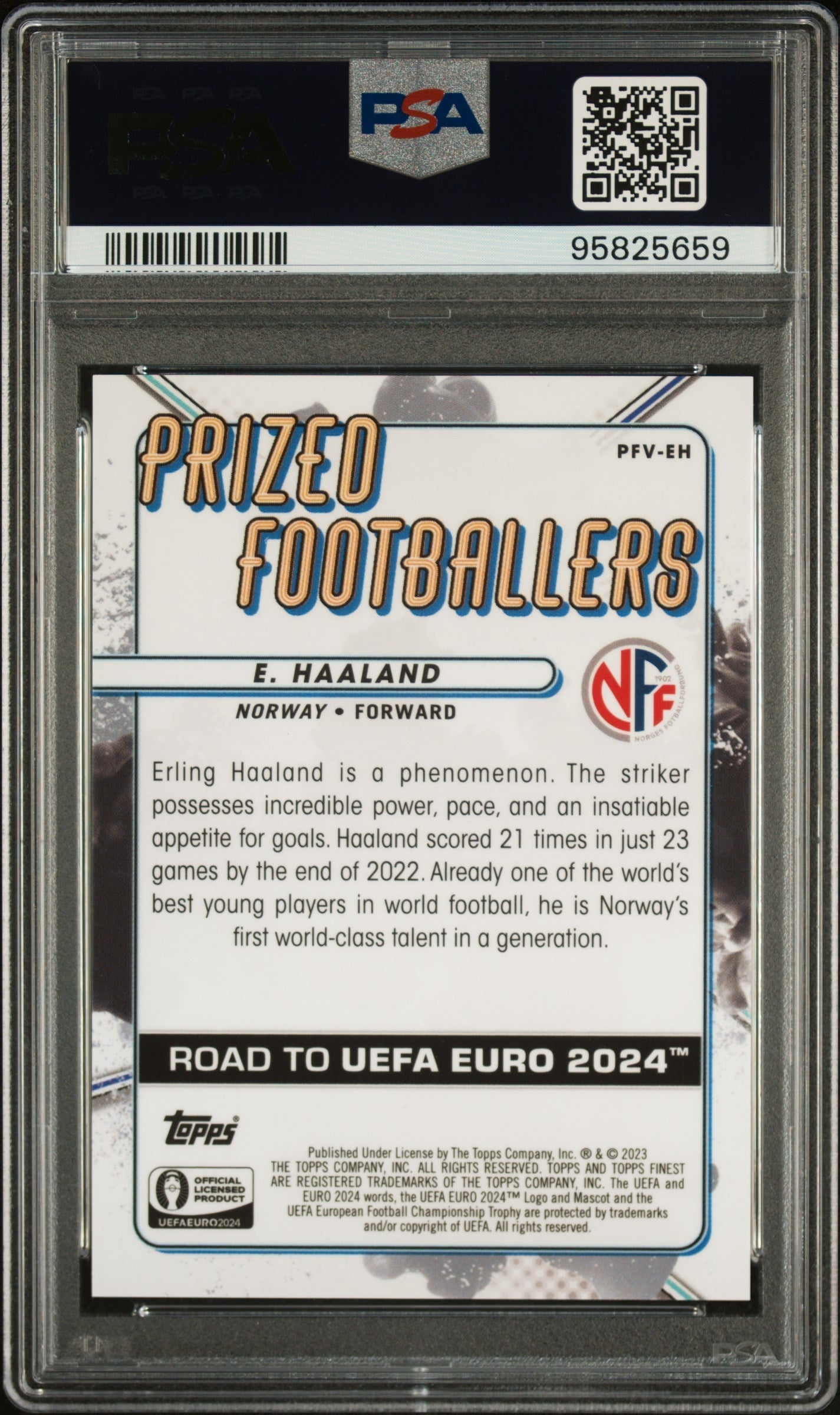 Best Deal - Topps Erling Haaland Green/Red Prized Prized Footballers Fusion Card /30 Finest Road To Euros 2024 PSA10