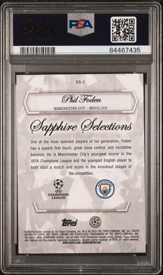 Best Deal - Topps Phil Foden Orange Sapphire Selections /25 Sapphire UCC 2022-23 PSA9