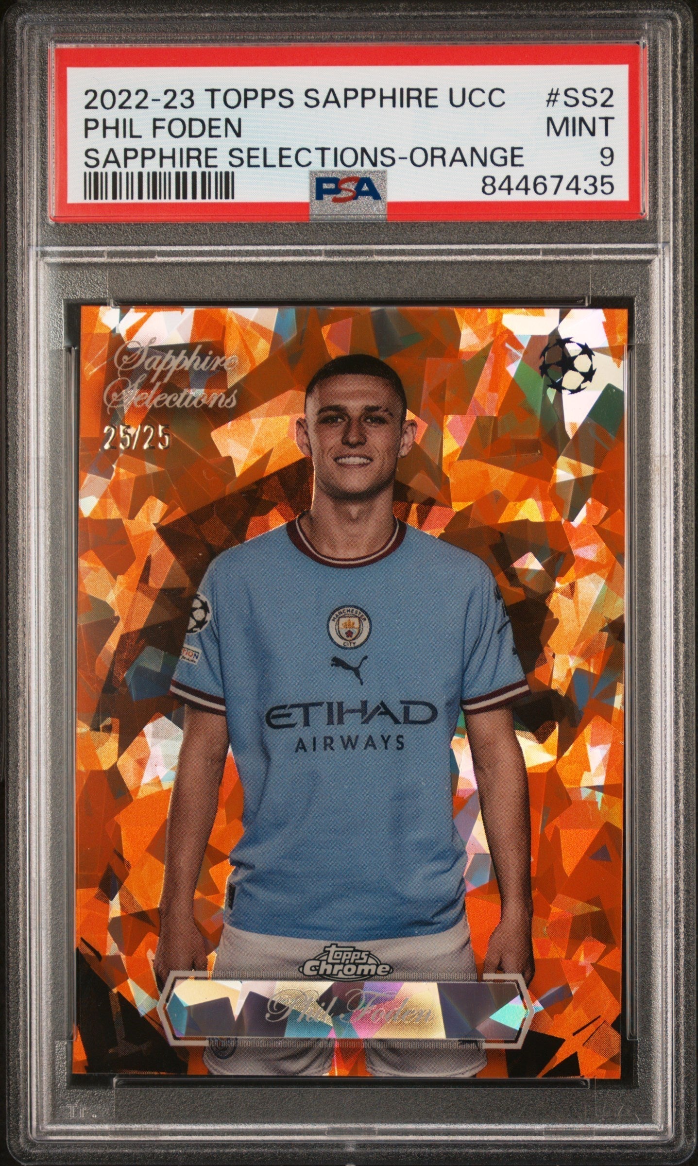 Best Deal - Topps Phil Foden Orange Sapphire Selections /25 Sapphire UCC 2022-23 PSA9