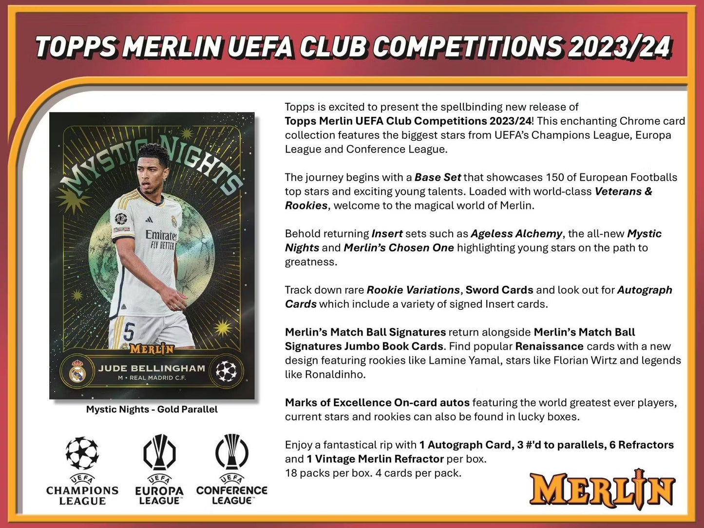 Best Deal - 2023-24 Topps UEFA Club Competitions Merlin Chrome Soccer Hobby Box