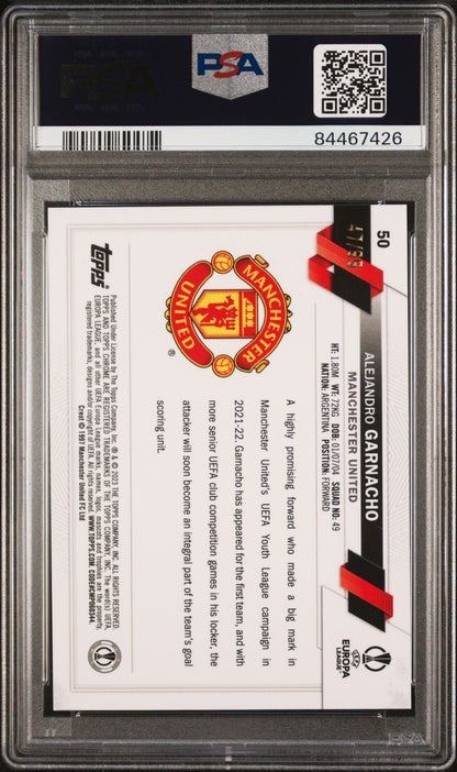 Best Deal - Topps Alejandro Garnacho Yellow SP Card /99 Sapphire UCC 2022-23 #50 PSA10